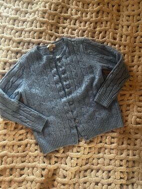 Appleseed's Blue Cable Knit Button Cardigan